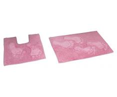Rapport Piedi per Bagno e WC, Set, Cotone, Nuovo Rosa, 80Â x 50Â x 2Â cm