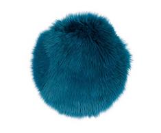 GÃ¶zze Vera Pelle di Pecora, Cuscino per Sedia Rotondo 38 x 38 cm, Colore: Petrolio