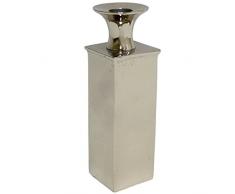 Better & Best Candelabro Quadrato, Metallo, Argento, 6Â x 6Â x 19Â cm