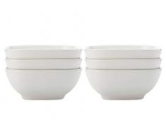 Maxwell & Williams White Basics Set di 6 Piatti per Tapas Quadrati per Snack, dips e Dadi, Porcellana