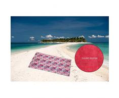 Soleil d Ocre Fiammingo Asciugamano o Telo Mare, Cotone/Spugna Microfibra, Rosa, 100Â x 200Â cm