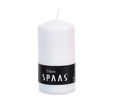 Spaas - Candela cilindrica inodore, in Cera di paraffina, 80 x 100 mm, Colore: Bianco