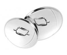 Pentole Agnelli ALUM12916 Coperchio con Ponticello, Linea 1907 Acciaio Lucido, 16 cm