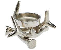 Belssia Candelabro Rami, Metallo, Argento, 14Â x 9Â x 14Â cm