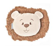 sei Design - Cuscino cervicale con Colletto, in Cotone, Poliestere, Beige, Leinsamenkissen BÃ¤rchen 21 x 18 cm