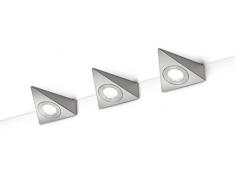 Trio Leuchten Trio 273370307 Lampada LED a Incasso, Set di 3 Faretti in Nichel Opaco 3 W