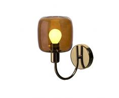 SP Light and Design Diva Parete 1 B, Struttura Oro, Vetro Ambra Lampada 4 W