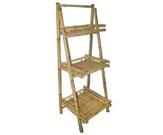 Dcasa - Scaffale in bambù, 3 Livelli, da Ufficio, per Decorazioni Festive e Articoli per la casa, Unisex, per Adulti, Colore: Unico