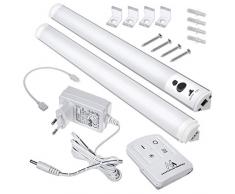 Lampada Maclean 245 lineare a LED sotto armadio, Striscia di Illuminazione+ Pilot (Set di 2 Moduli)