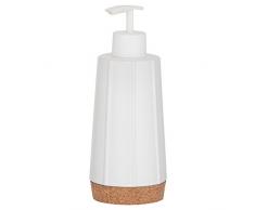 Sealskin Cork Dispenser per Sapone Liquido, Ceramica, Bianco, 7,1 x 7,1 x 20 cm