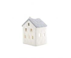 Light-Glow Portacandele Piccolo in Porcellana, Grigio, 13 x 6 x 8 cm
