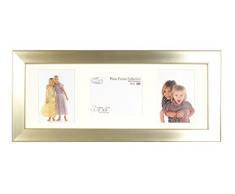 Inov8 Quadro Tradizionale di Fabbricazione Inglese Foto 3 Slot per 2 Ritratti 17,7 x 12,7 Centimetri Paesaggio Inserti e 1 Set di 4 Bicchieri Champagne-Set di 2