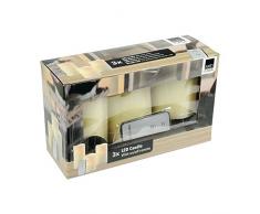 Bakaji Set da 3 Pezzi Lampade LED Vera Cera con Telecomando, Effetto Candela Accesa, Multicolore