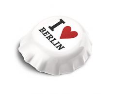 koziol 3775525Â Plopp I Love Berlin apribottiglie con Stampa, Termoplastica, Plastica, Bianco, 8.5Â x 7.7Â x 2.4Â cm