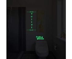 Fillplus Adesivi murali WC e Put Me Down Glowing Sticker murale Decalcomanie Arte Soggiorno Scuola Materna Ristorante Hotel Cafe Ufficio Decorazioni per la casa Decorazione, Multicolore