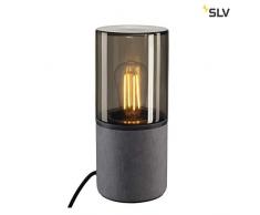SLV lisenne AL DI FUORI OLIO Lampada da tavolo con borchie grigio pietra IP44 E27 rotondo 231360