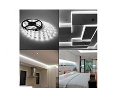 Striscia Strip LED, Luce Fredda, 5 Mt, Flessibile Adesiva, 300 SMD