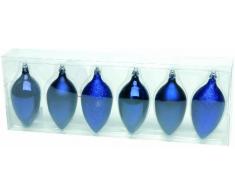 Festive Productions Ltd - Palline assortite per Albero di Natale, 110 mm, Confezione da 6, Colore: Blu Scuro
