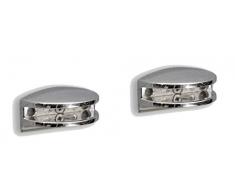 Basin Low - Supporto per mensola in Vetro, zamac, Cromo Lucido, Misura Unica, 2