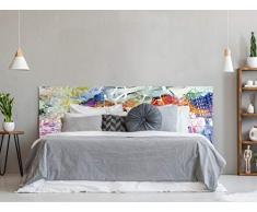 Oedim Testiera per Letto in PVC con Stampa Digitale | Città Colorata 115 x 60 cm | Testiera Originale ed Economica