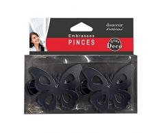Dolcezza da Interno 2 fermatenda 7 x 5,8 cm Metallo Verniciato Farfalla Nero
