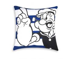 Excelsa Popeye Cuscino Decorativo, Imbottitura Inclusa, Federa in Cotone, Blu, 45 x 45 cm
