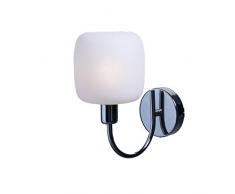SP Light and Design Diva Parete 1 B, Struttura Cromo, Vetro Bianco Lampada 4 W