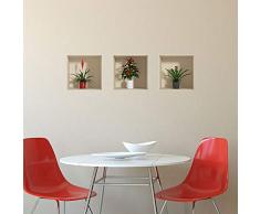 Adesivo Effetto 3D| Stickers Piante Esotiche - Decorazione murale camere e soggiorni - 30 x 90 cm
