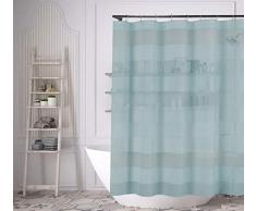 Duck River Textile Tenda da Doccia, Blu Acqua, 70x70