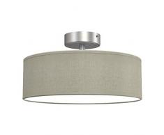 Briloner Leuchten Plafoniera in Tessuto 40 W, Taupe-Satin, Ã 30cm