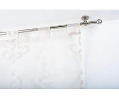 InCasa - Bastone per Tenda, 20 mm Senza Anelli, Lunghezza 260 cm, Acciaio Satinato Completo, Acciaio Inox, Colore: Grigio