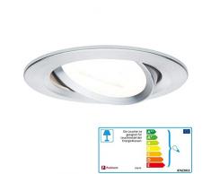 Paulmann 93640 Nova Faretto da Incasso Rotondo, In Alluminio, Senza Lampadina Max. Faretto da Incasso da Soffitto, 35 W, Gu10, In Alluminio, Tornito
