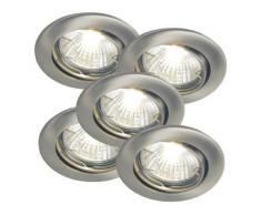 Nordlux, Faretto da incasso girevole Jupiter 5Â di kit 5Â X 20Â W IP44Â GU4Â Acciaio Spazzolato 15720132