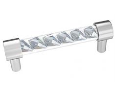 Decostyle - Pomello per Armadio, in Ottone, con Cristalli Swarovski, Disponibile in Diverse Misure