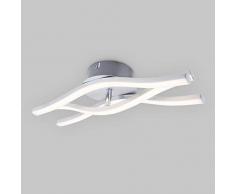 Briloner Leuchten Plafoniera a LED, Lampada da soffitto a 3 lampadine, 6 Watt, 480 Lumen, 3000 Kelvin, Color Alluminio, 365x120x93mm (LxPxH) 6 W