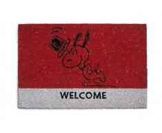 Excelsa 50447 Peanuts Zerbino Snoopy, Fibra di cocco, Rosso, 40 x 60 cm