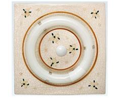 110/22/S/MA - Plafoniera ceramica quadrata colore marrone, reattanza elettrica, senza tubo - 22W