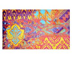 LifeStyle-Mat 200427 Tappetino Worn Antiscivolo e Lavabile, Ideale per lingresso, Il Guardaroba o la Cucina, 67 x 110 cm, Viola/Giallo