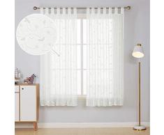 Deconovo Tenda in Voile Trasparente, per Soggiorno, Poliestere, Bianco, 175 x 140 cm, 2