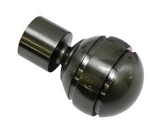 Gardinia Terminale per aste per Tende, 2 x unitÃ sferiche, Serie Chicago, Metallo, Titanioio, Diametro 20 mm