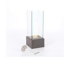 Stones, LEVELS, Caminetto A Bioetanolo Da Pavimento, Grigio, 25 x 25 x 65 cm