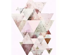 Komar - Quadro da Parete con Immagine di Triangolo, per Soggiorno, Camera da Letto, Decorazione, Stampa Artistica, Disponibile in 3 Misure, Multicolore, P100-40x50