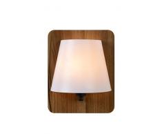 Lucide Idaho della lampada da parete di legno, E14, 15 W, Legno, 12.5 x 12.5 x 25 cm