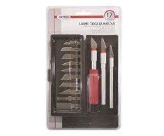 Kombo Mini Set Coltelli Taglia Balsa 13 Varia Misura 3 Porta Lame in Alluminio. con Custodia