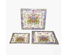 Better & Best - Set di 3 posacenere Lag-Red, Dimensioni 16 x 18 x 3 cm, 12 x 15 x 3 cm, 10 x 12 x 2,5 cm, Materiale: Ceramica, Nero, Taglia Unica