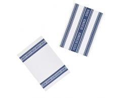 Kitchen Craft Set di 2 Strofinacci in 100% Cotone Jacquard, 70 x 47 cm, Colore: Blu/Bianco, 46 x 0.1 x 69.5 cm, 2 Set