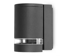 Lutec Focus Lampada da Esterno GU10, 35 W, Grigio Antracite, 15 x 11 cm