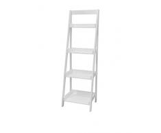 Galileo Casa Scaffale 4 Ripiani, MDF, Bianco, 36x44x140 cm