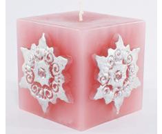 Magic Candle World Candles dipinto a mano Natale candela, Cristallo, Rosa, 7.5Â x 7.5Â x 7.5Â cm