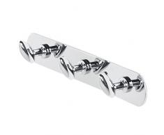 FERIDRAS Facile Appendino, 3 Ganci, Acciaio, Cromo, 4x5.7x24 cm